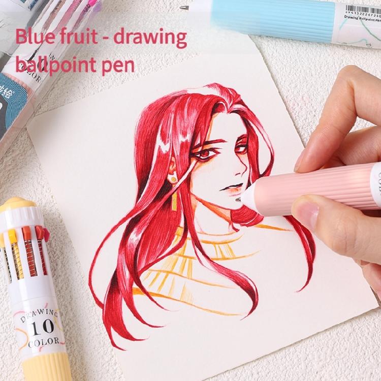 3Pcs Retractable Multicolored Pen 10-Color-in-1 Ballpoint Pens 0.8MM Tip for Student Writing Note Taking Journaling