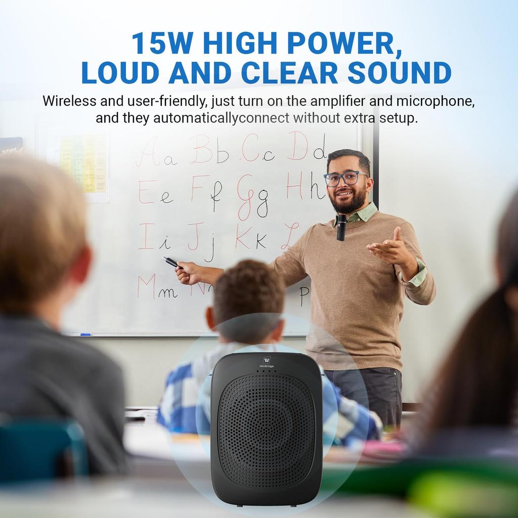 Winbridge Portable Speaker with Compact Ideal for Small and More Speaker, 15W, Headphone, Hands-Free Speaker, Microphone, Speaker, Lectures, Parties,