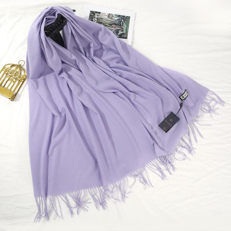 Scarf for Women Autumn and Winter Warm Thickened Wool Imitation Cashmere Scarf Winter All Match Men's Shawl Solid Color Scarf