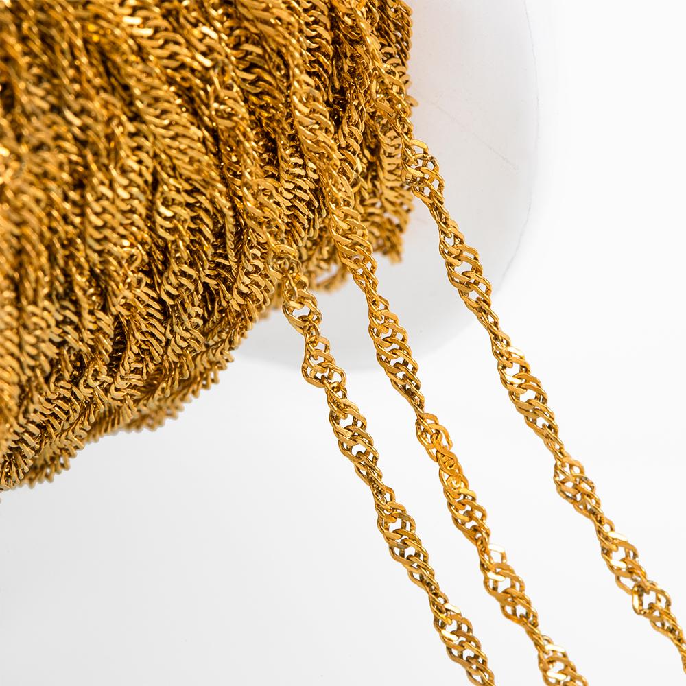 No Fade 1Meter Silver Color Stainless Steel Link Chains DIY Chain for Needlework Necklaces Bracelets Jewelry Making Accessories
