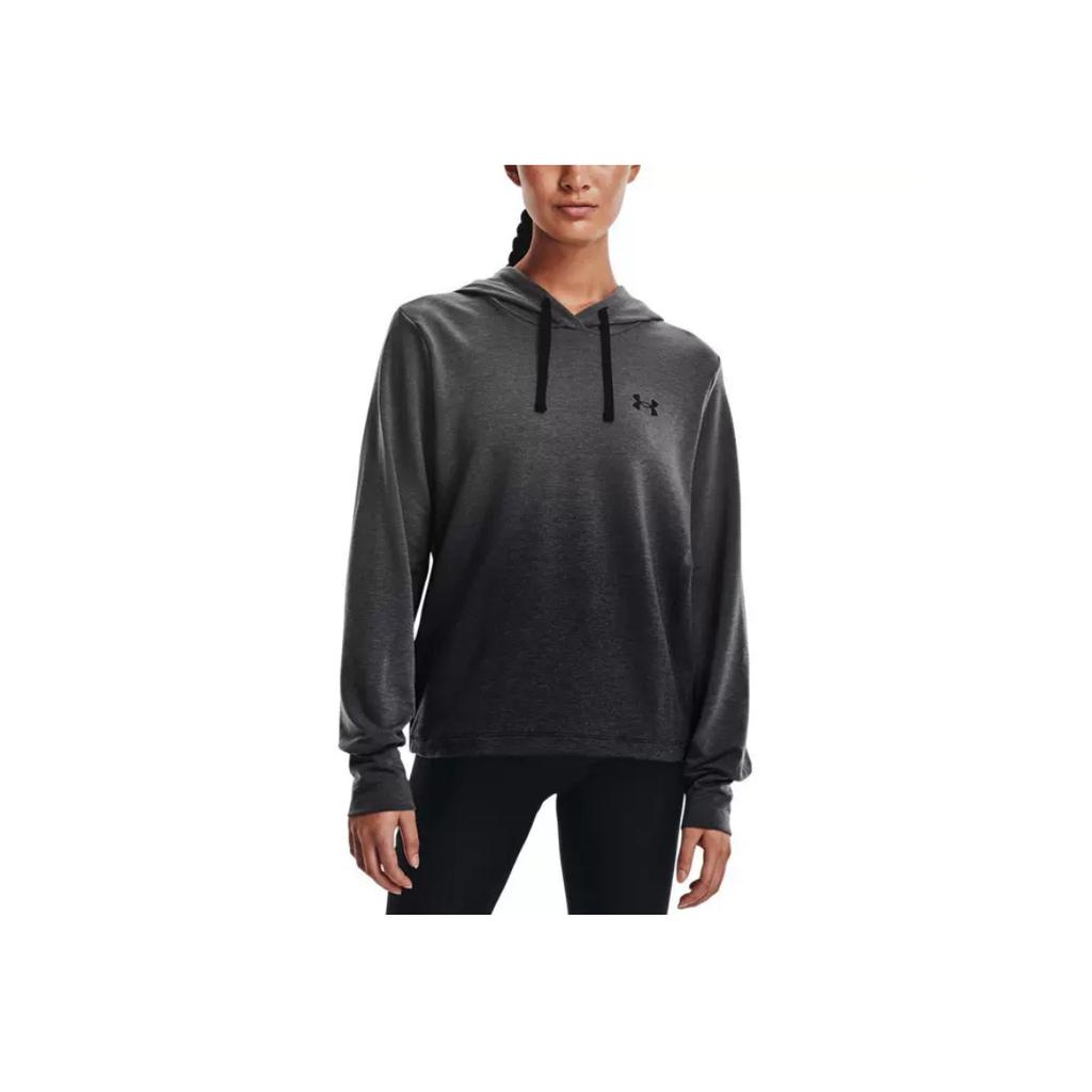 Under Armour Solid Color Cotton Training Hoodie Women Hoodies Gray 1370978-010