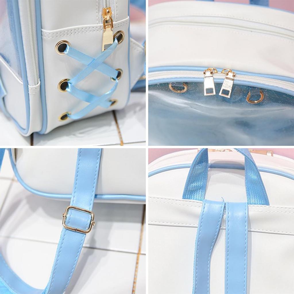 Vinyl Ita Bag with Large Perfect for Kids and Plush Favorite and Live Performances [Queen-b] Backpack/Ita Ribbon, Cute, Capacity, Clear, Otaku, Toys,