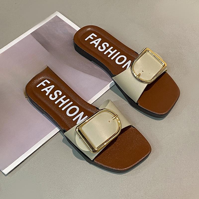 Chaussures plates Mode Femme Plage Antidérapantes Tongs à une épaule