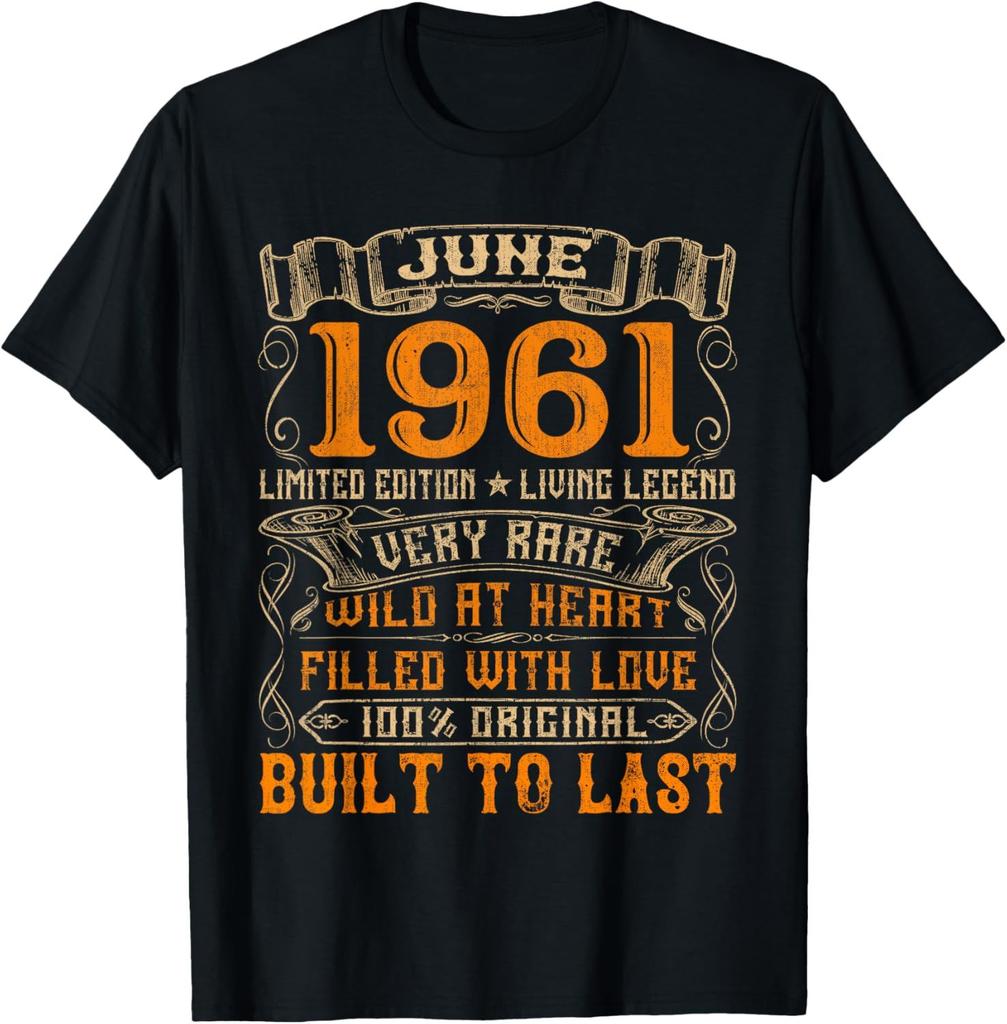 Vintage May June 1961 Birthday Party Outfit Born In May 1961 TShirt Graphic T Shirt Vintage T Shirt Men Clothing Cotton Camisas