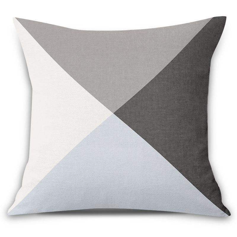 Simple Geometric Linen Pillowcase Plain Color Office Waist Decorative Backrest Cushion Design