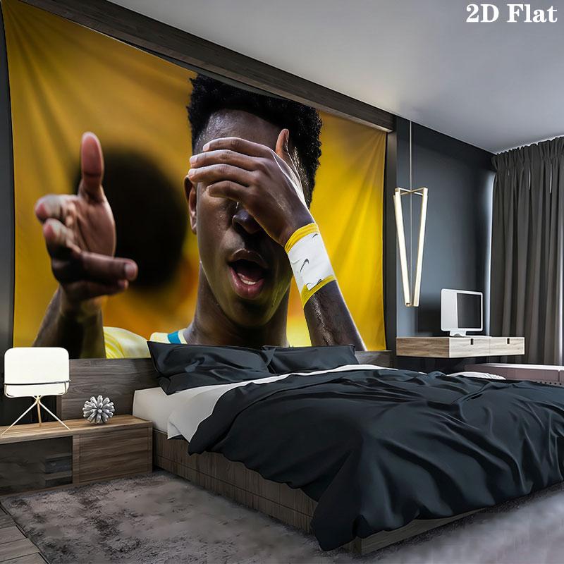 Vinicius Jr Wall tapestry, aesthetic printed fabric blanket, suitable for bedroom, living room, and home decor.