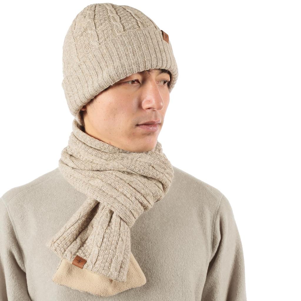 Foxfire Classic Wool Knit Scarf (5422326) in Natural
