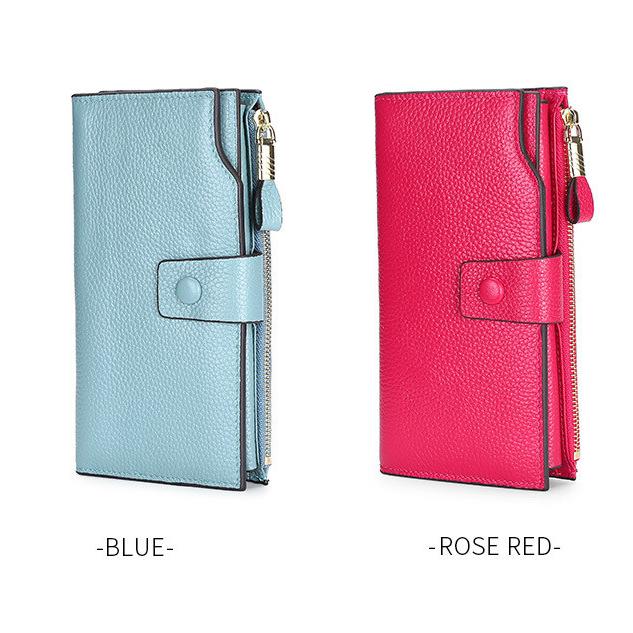 Жіночі слоти для кількох карток Сумка-клатч великої місткості Тримач ідентифікатора кредитної картки RFID Довгі гаманці з натуральної шкіри для жіночої сумки для мобільного телефону Гаманець