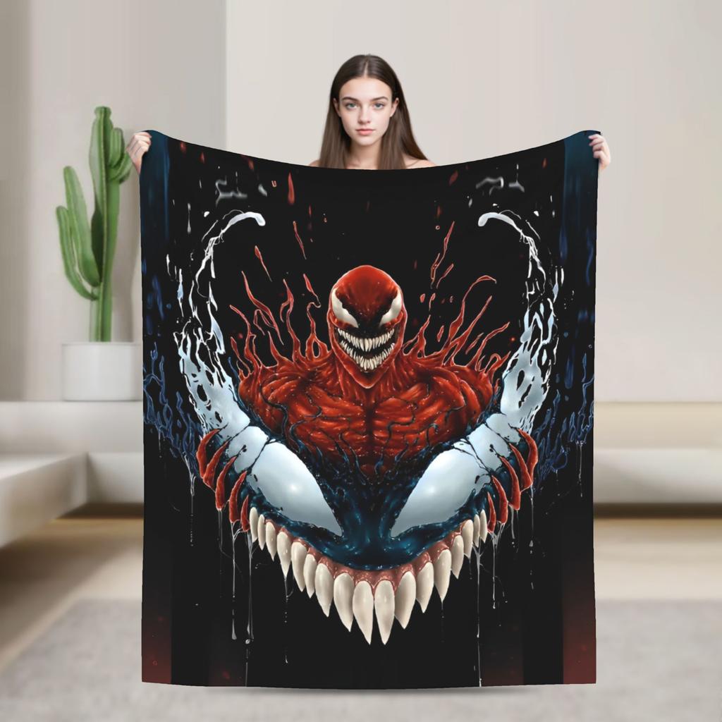 Venom Blanket  Warm Street Trend Plush Throw Blanket For Children Bedroom Flannel Bedspread Bed Cover