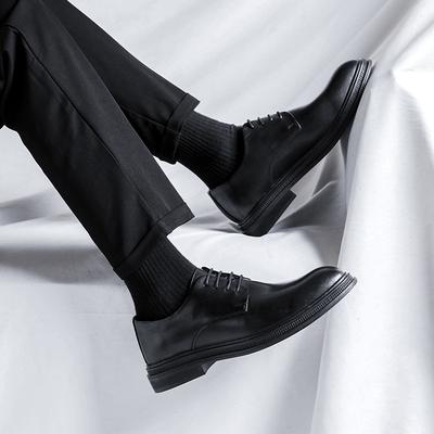 Lederschuhe neu Business-Kleid grau lässig Frühling und Herbst atmungsaktiv Britisch spitz Bräutigam Hochzeitsschuhe
