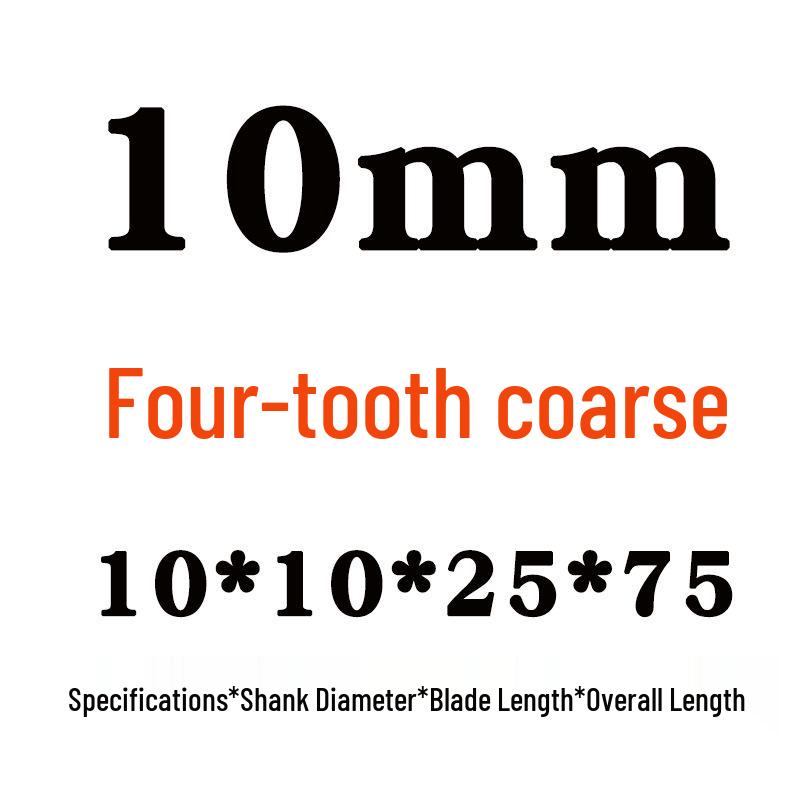 Yihai White Steel 4-Flute Wave-Tooth End Mill, 10mm, for Aluminum, Super Hard, Fine and Coarse Teeth, 11 Corrugations.