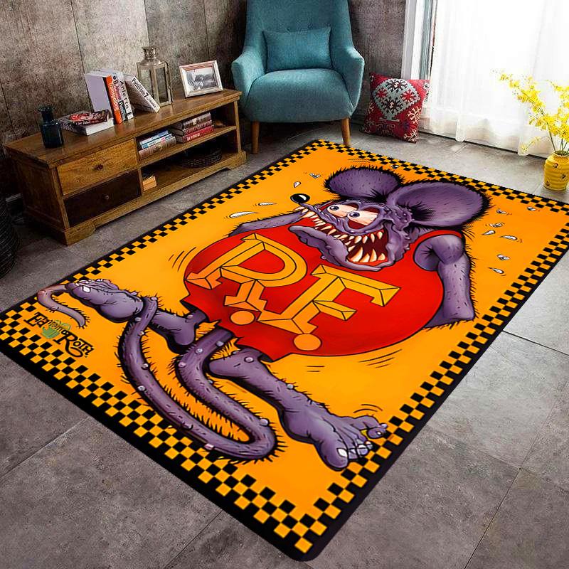 Rat Fury: Furious carpet Doormat Living room and bedroom mats Art Doormat Christmas gifts