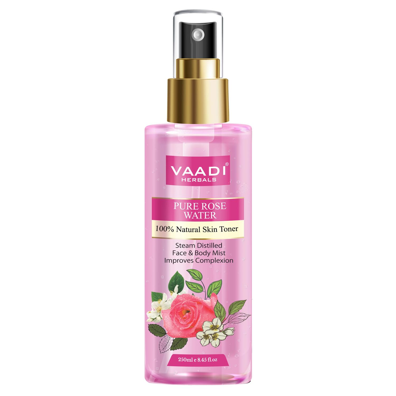 

Vaadi Herbals Rose Water 250ml Pack of 1 – Hydrating, Soothing, Natural Skin Mist for Healthy Complexion