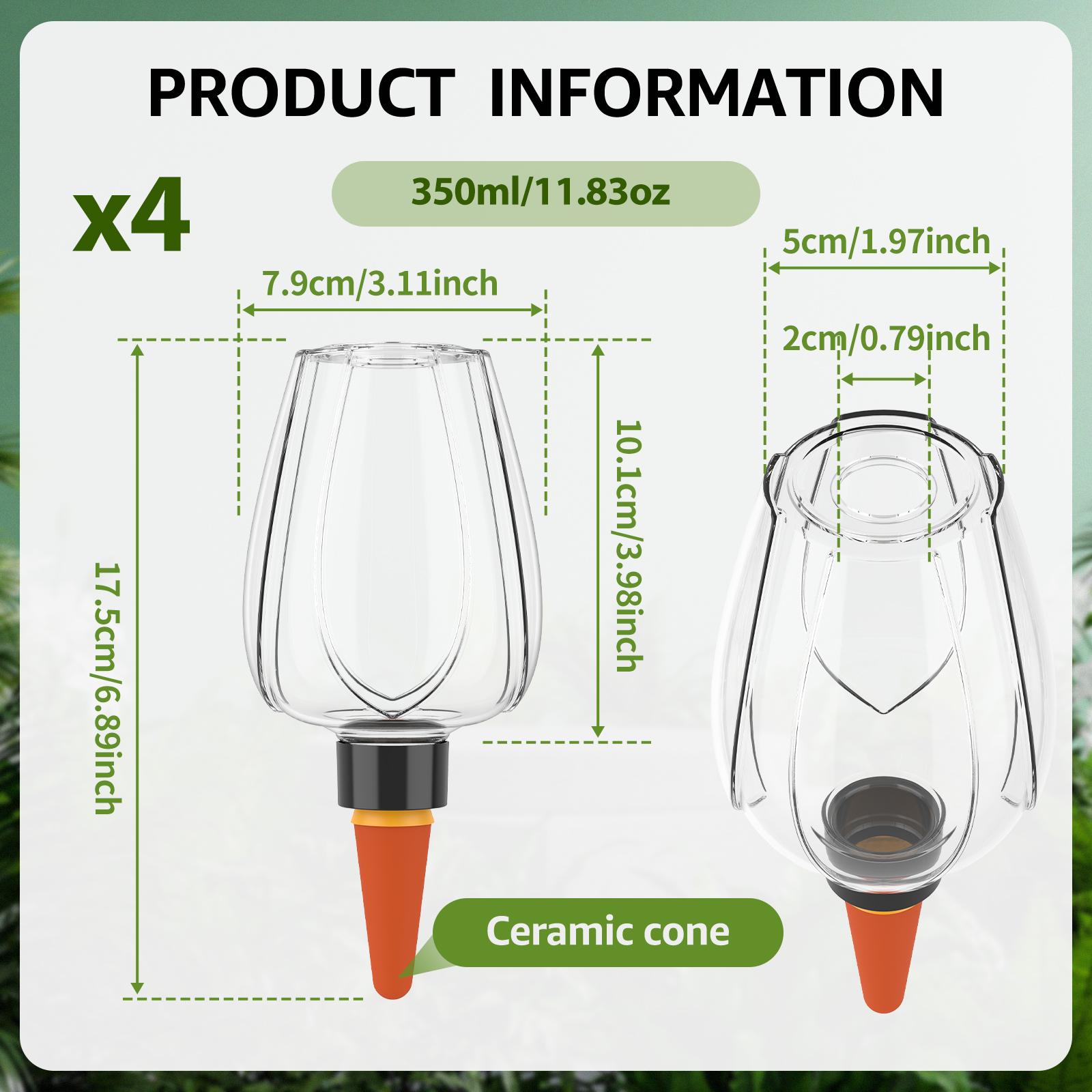 

4Pcs 350ml Plant Self Watering Globe Plastic Automatic Plant Watering Bulb Potted Plants Self Watering Device Garden Accessories