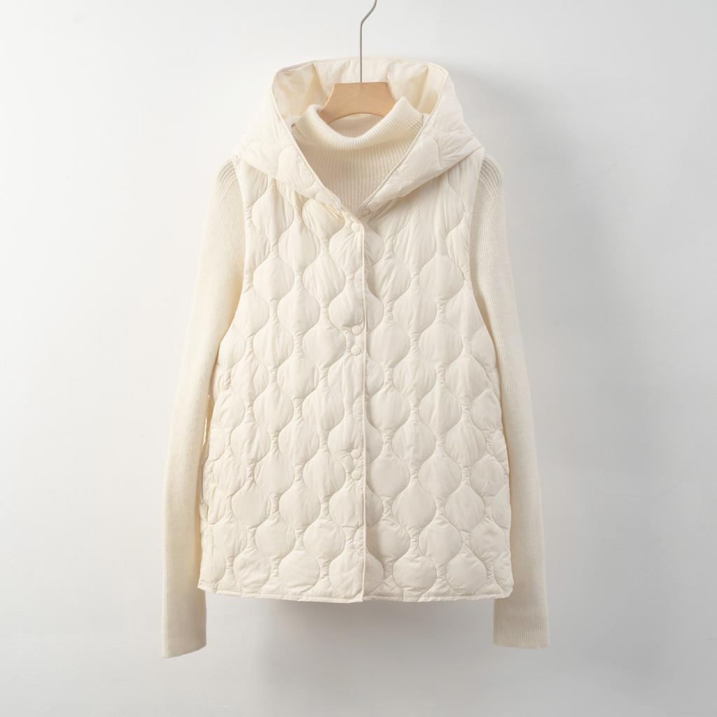 Neuer Nationalstandard 90 Fleece Light Weste Damen Minimalistischer Stil Neu Kapuzen Dünn Herbst und Winter Ärmellos Daunen-Innenfutter