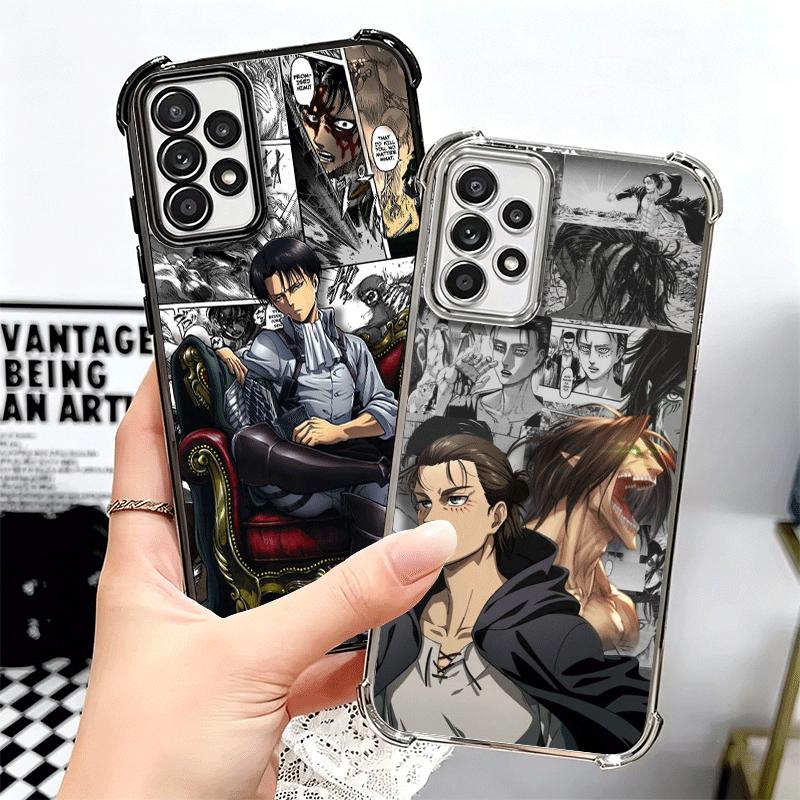 A-Attack On T-Titan Anime Plating Phone Case For Samsung A17 A07 A37 A57 A16 A56 A15 A55 A14 A54 A13 A53 A26 A36 A25 A35 A24 A34