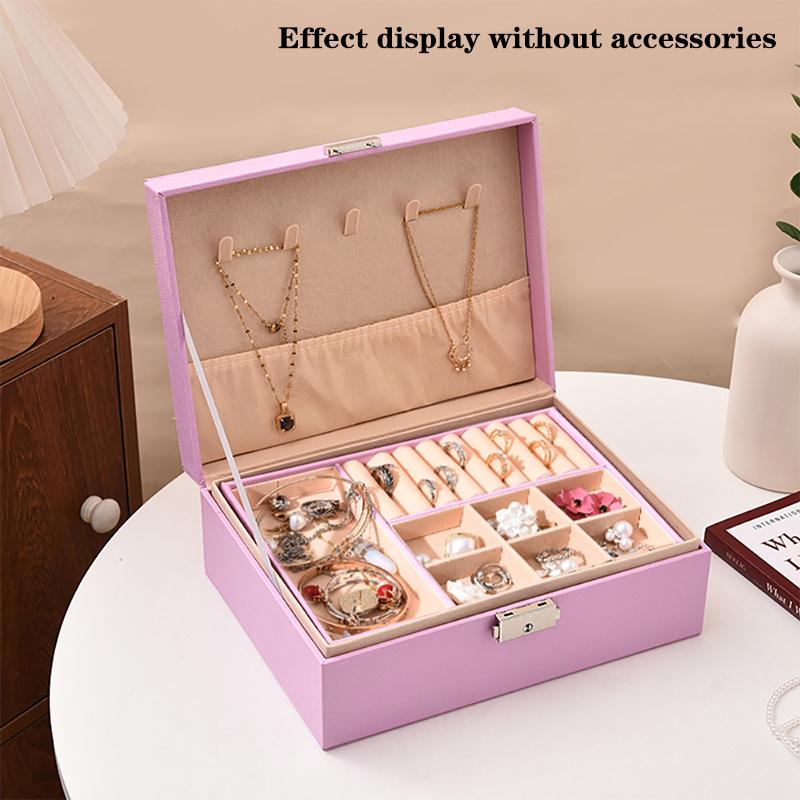 High-Capacity  Pu Leather Jewellery Storage Boxes Portable Travel Jewelry Box Necklace Earrings Ring Jewelry Organize