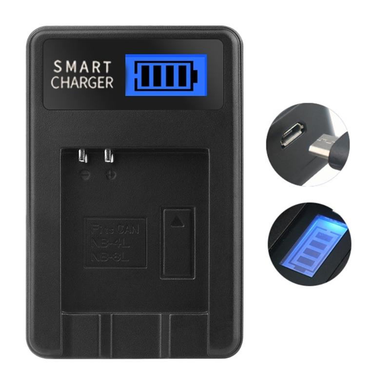 Compact ABS Camera Battery Charger LCD Display for 50 55 60 65 80 75 Camera Versatile Charging Option USB Charger