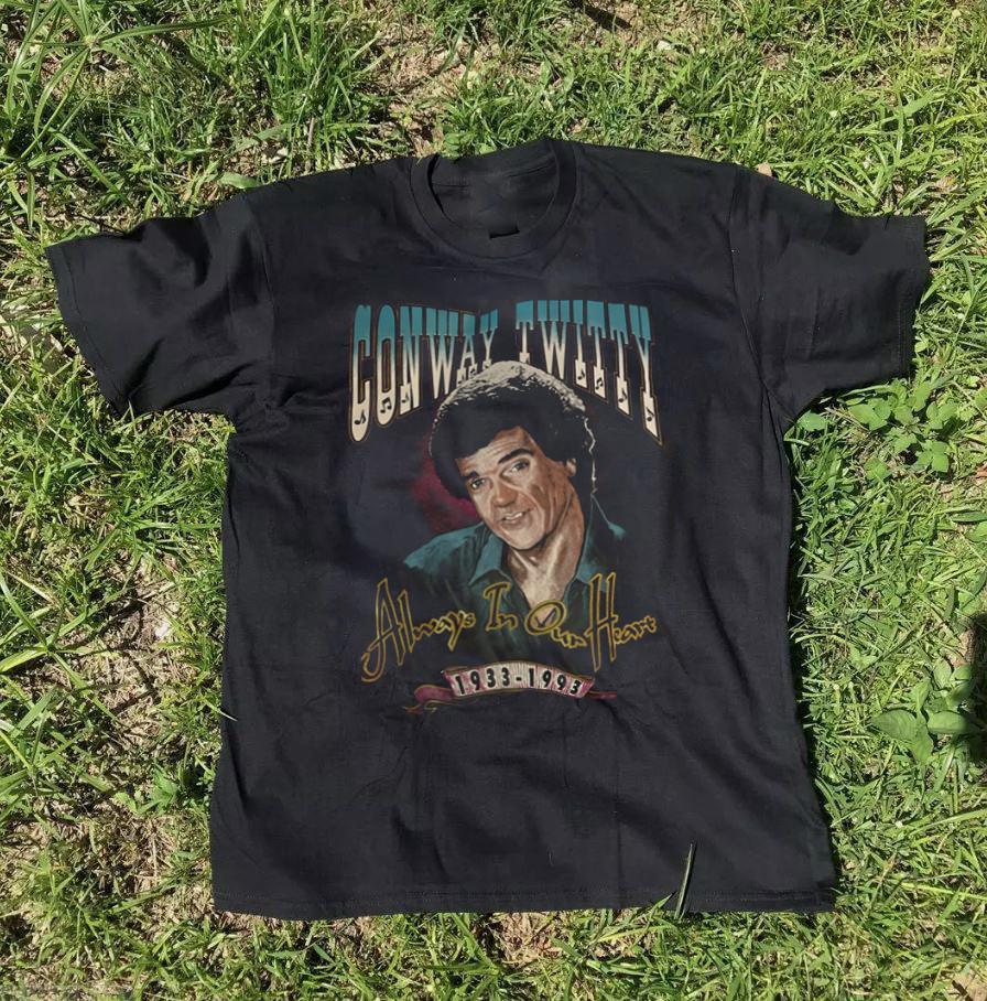 Vintage Conway Twitty Black Unisex T-Shirt All Size SU085 Unisex T-Shirt M