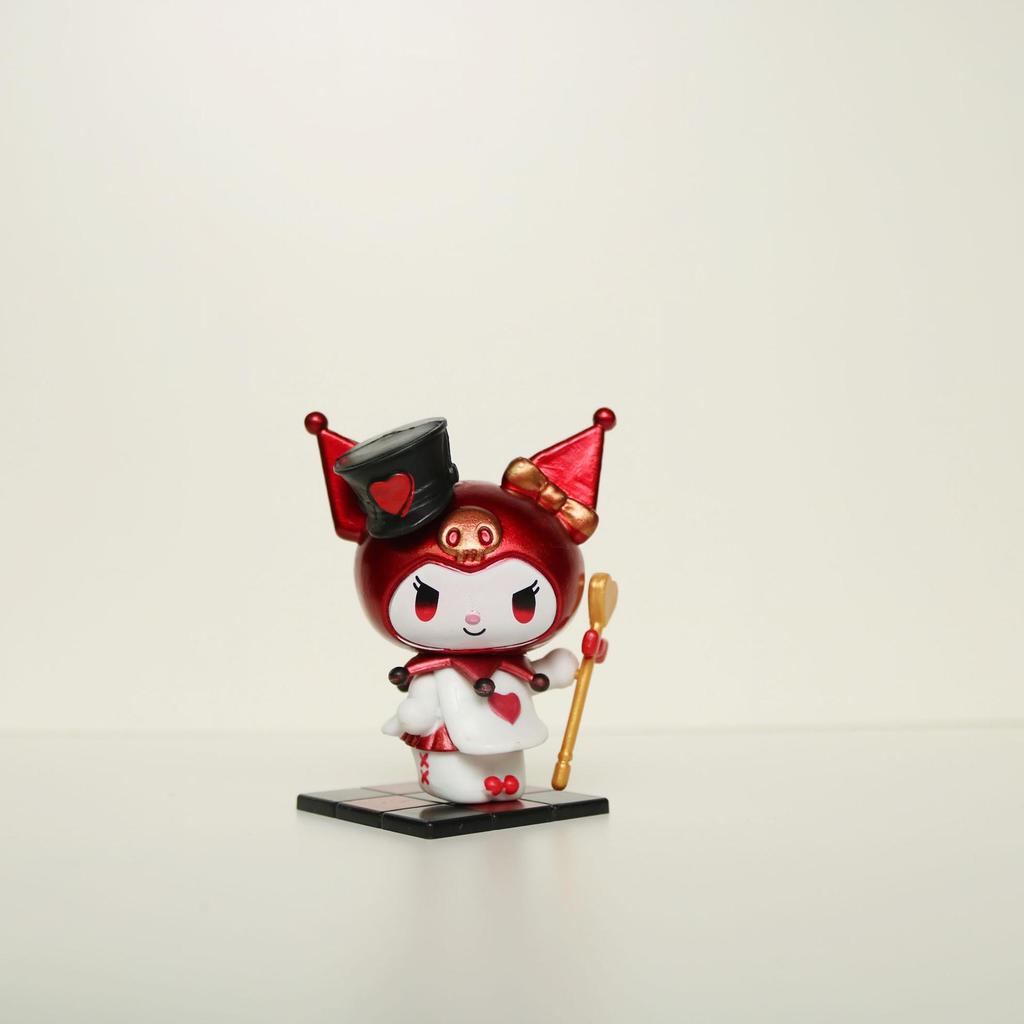 Kuromi & My Melody Hand-painted Poker Dolls: Trendy Heart Ornaments & Children's Gifts