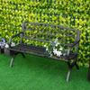 Panca da Giardino a 2 Posti Panca da Esterno Terrazzo Patio Schienale Inclinato Seduta a Doghe Braccioli