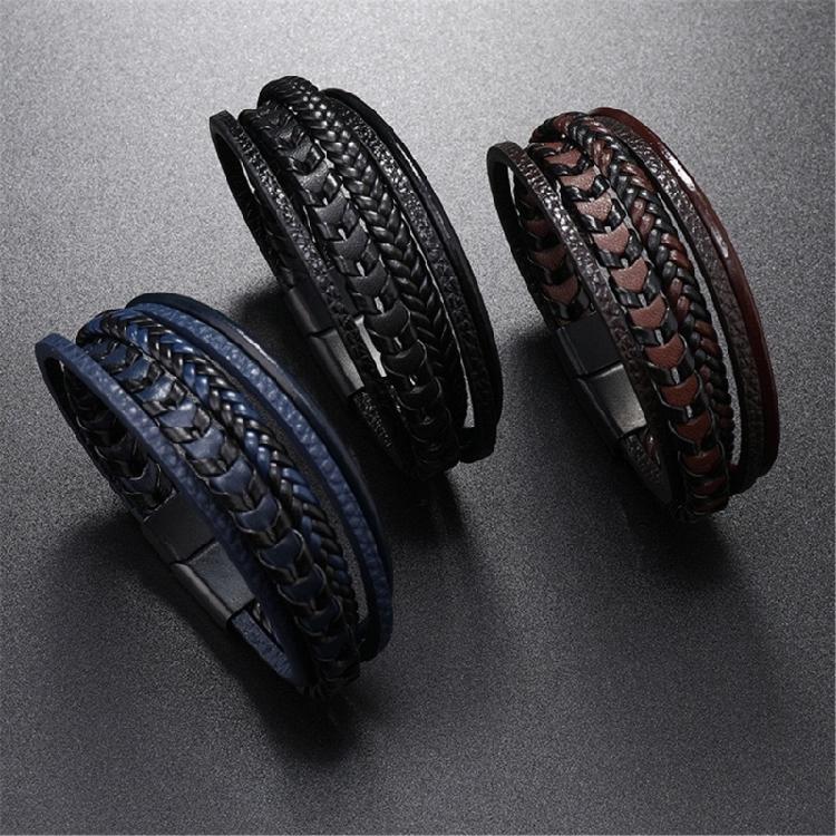 Vintage Handgefertigtes Leder Einfaches Armband Mehrlagiges Armband Lederband Handgelenkschmuck Geschenk für Modebegeisterte