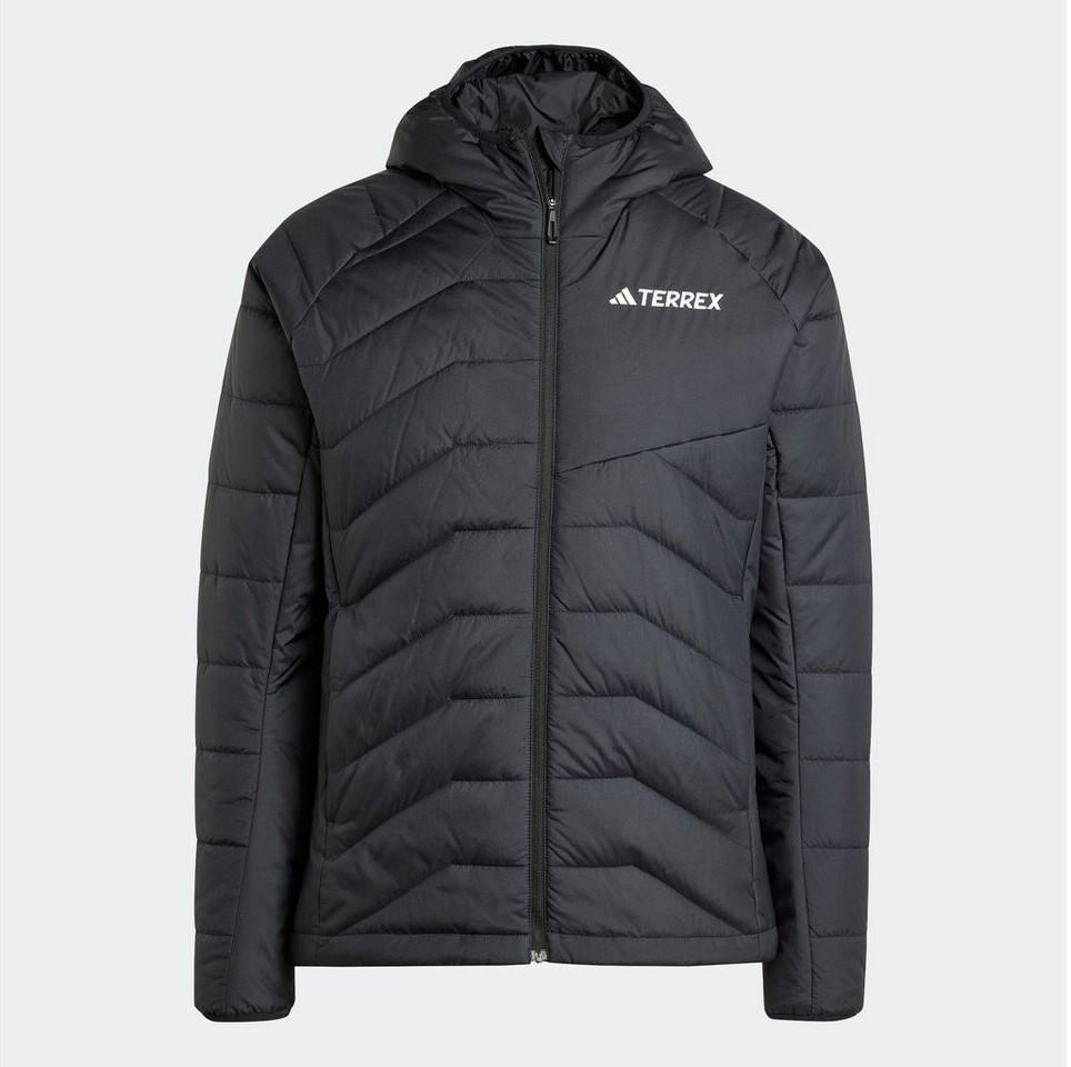 Куртка Adidas Terrex Multi Synthetic Insulated Hooded из синтетического волокна черно-серая