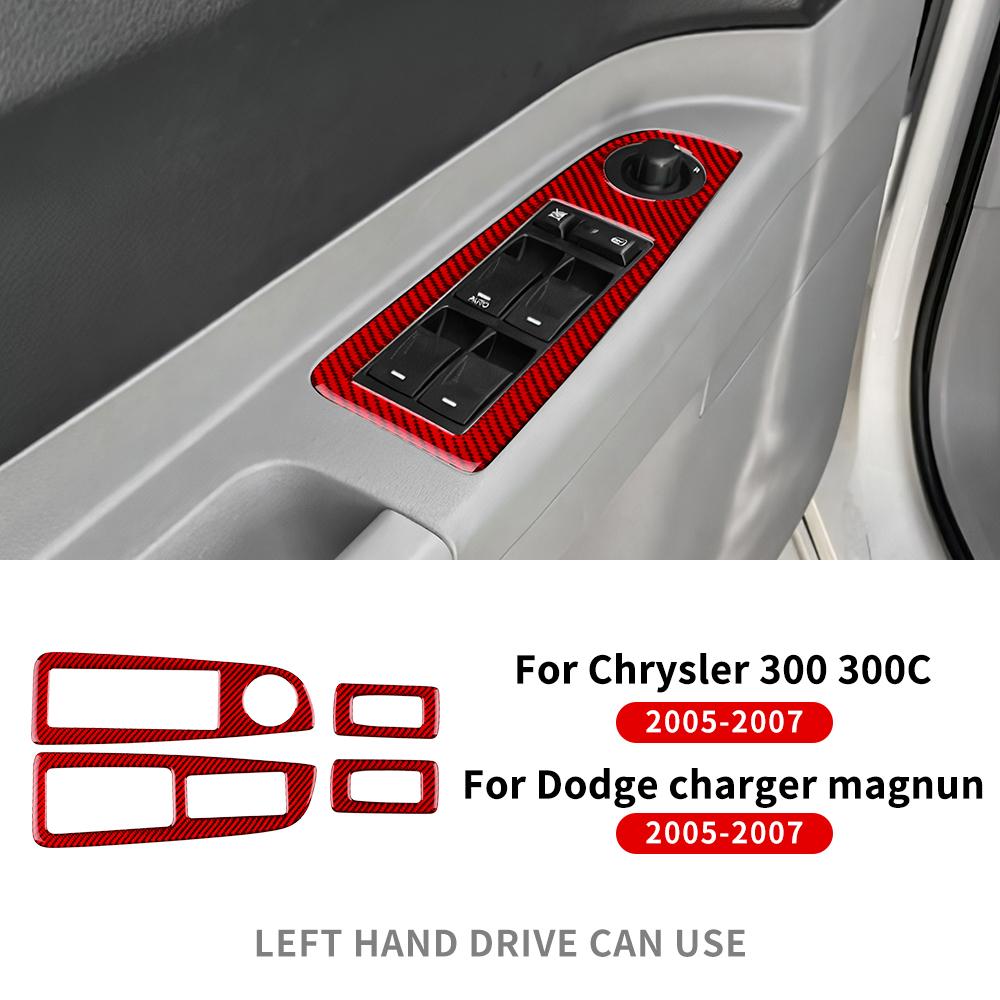 Real Soft Carbon Fiber Sticker For Chrysler 300 300C Dodge Charger Magnum 2005 2006 2007 Car Window Panel Interior Accessories