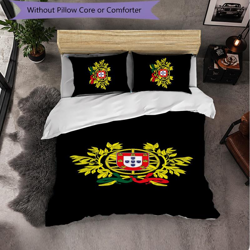 Portugal 3 Piece Bedding Set Soft Duvet Cover Set with Pillowcases Printed Bedroom Decor Set for Home