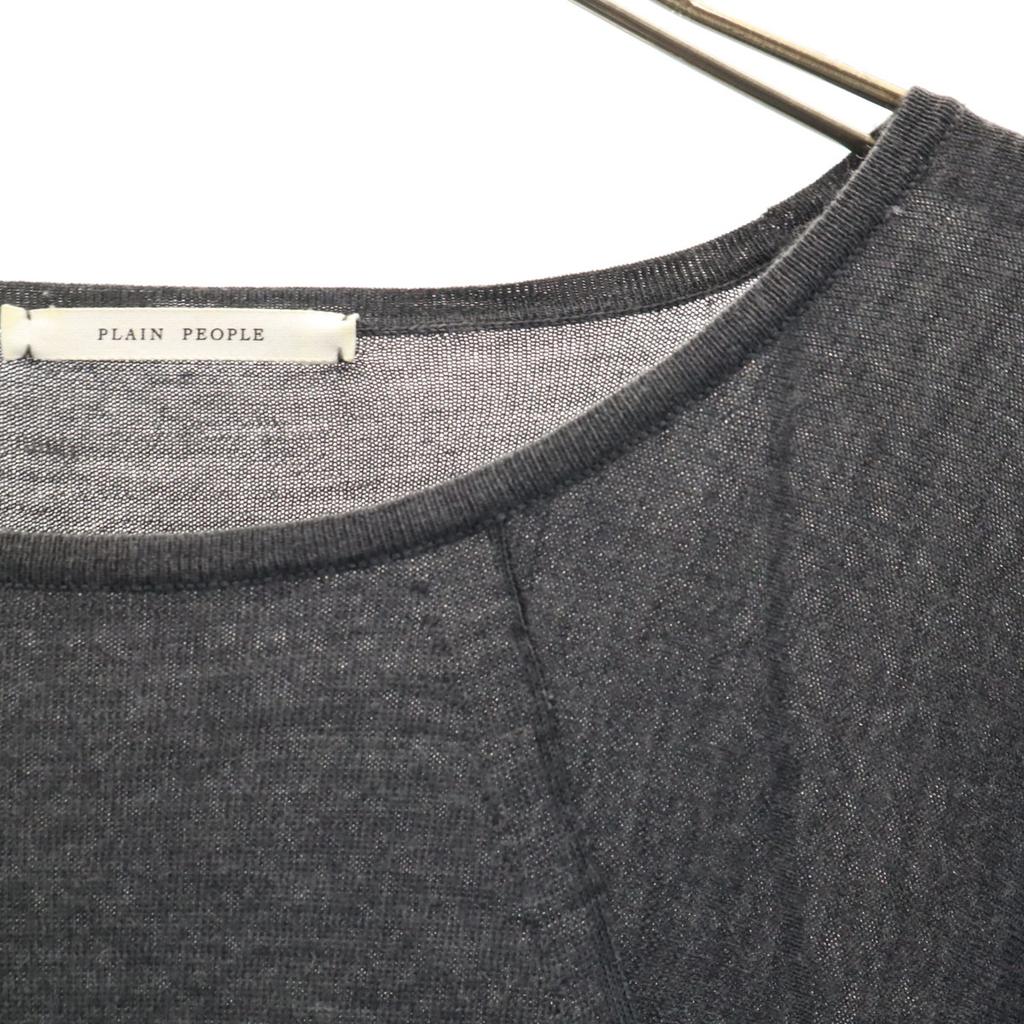 PLAIN PEOPLE 100% Wolle Langarm Strick Langes Kleid 3 grau Damen Gebraucht