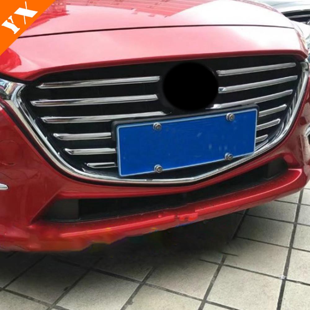 Chrome Garnish Car Front Grille Trims Lane Legend Case Decoration Anti Scratch Cover For Mazda 3 Axela Accessories