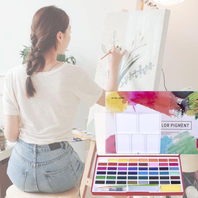 12/18/24/36/48 Colors Travel Water Color Kits Watercolor Paint Set Solid Watercolor Painting Pigment Drawing Supplies