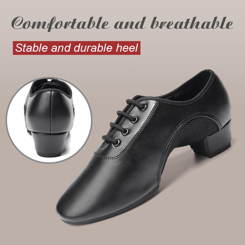 Herren Jungen Standard Tanzschuhe Ballsaal Schuh PU Übung Moderner Tanzschuh Tanz Sport Schuhe cm schwarz