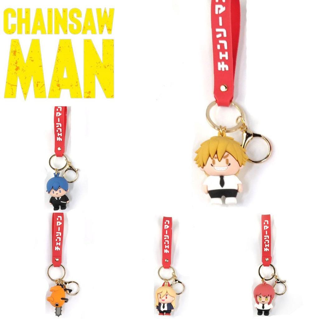 Cute Chainsaw Man Cartoon Keychain Toy Pochita Denji Bag Pendant Kids Gifts