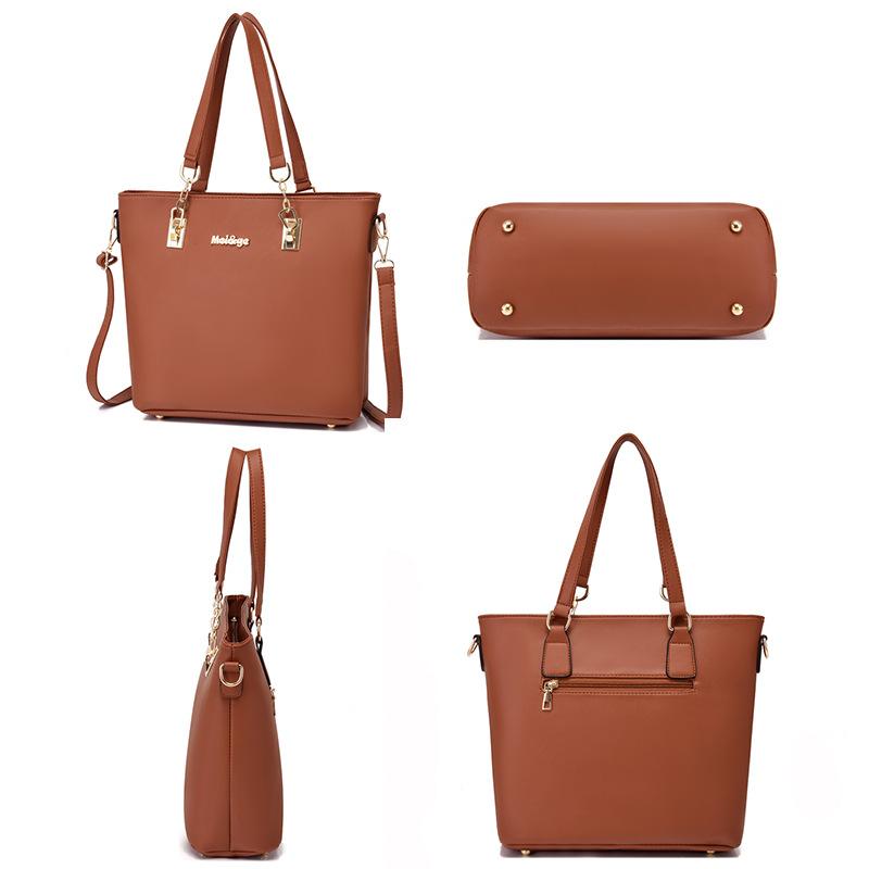 Fashion New Six-piece Mother and Child Bag Large Capacity Solid Color Portable Shoulder Bag Crossbody Women's Large Bag