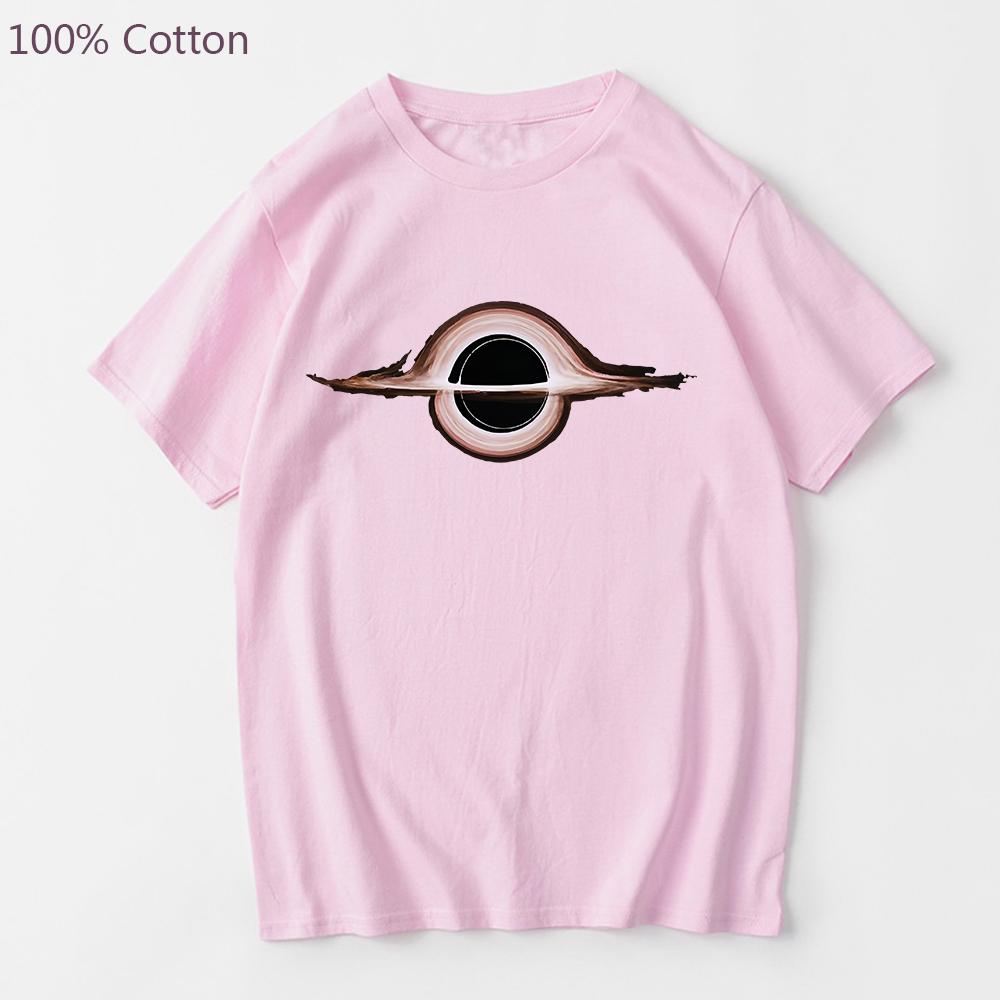 Svart hål Interstellar Gargantua Science T-shirt Herr Toppar Kvalitet 100% Bomull Kortärmad Sommar Casual T-shirt Lösa T-shirts