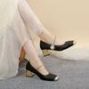 Mary Jane High Heels French Fairy Single Shoes New Chinese Style with Skirt Thick Heel Small Fragrant Shoes Female