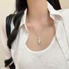 Copper Alloy Sweater Chain Gold Plated Pea Pearl Necklace Fashionable Peanut Pearl Necklace  Women