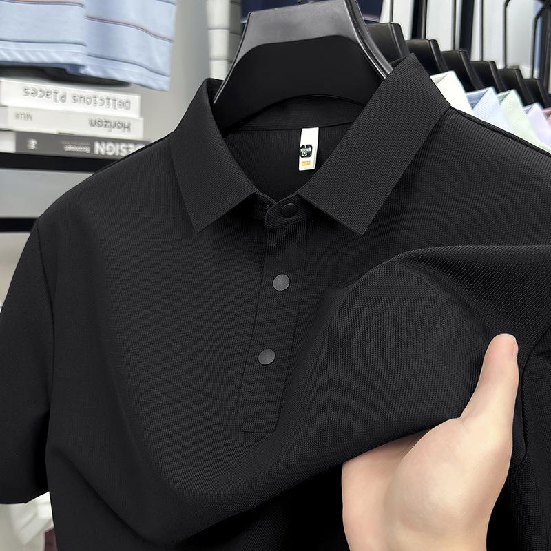 Lapel Collar Short Sleevepolo7 ABusiness Loose Fit T-Shirt