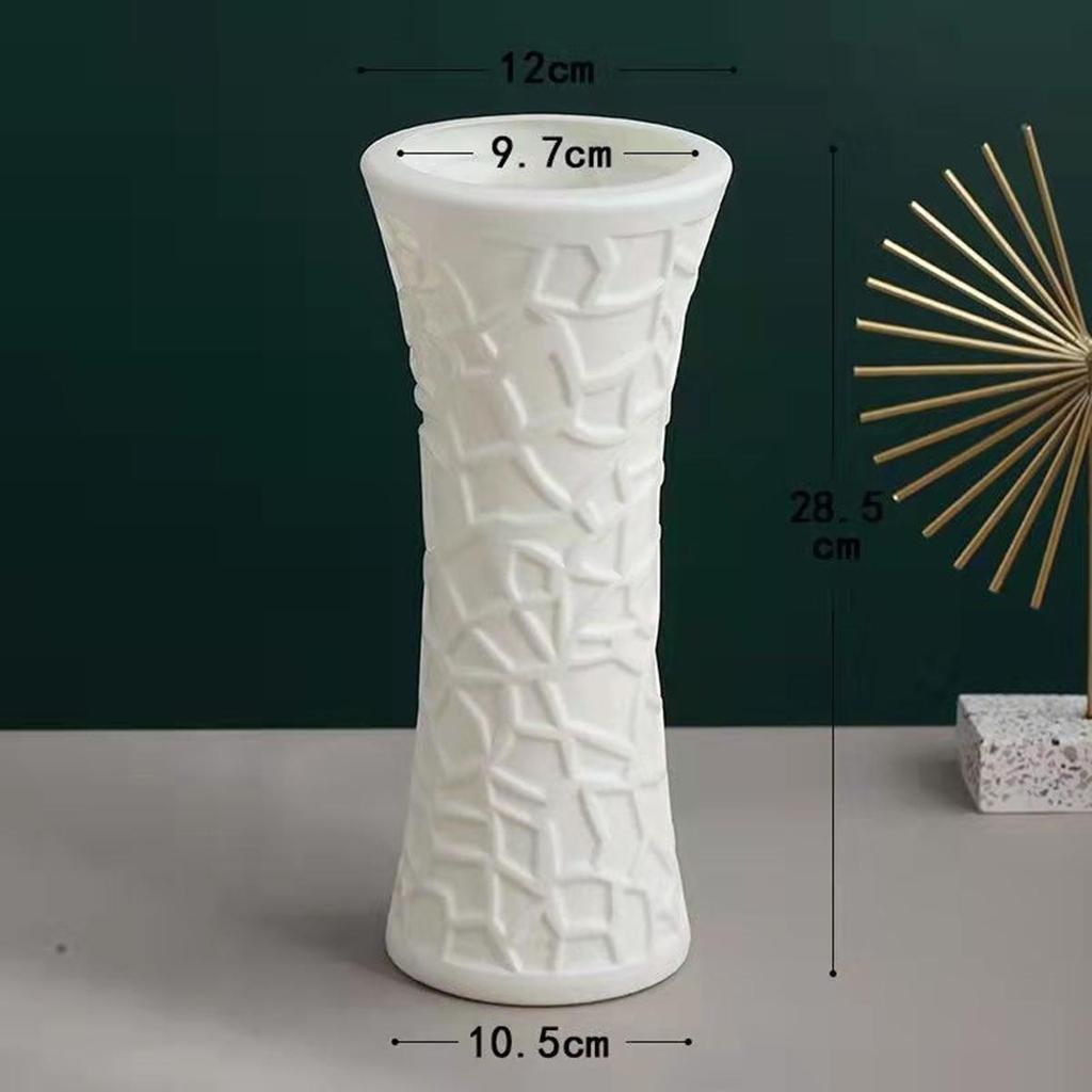 Nordic Large Resin Rattan Vase for Dried Flowers - Ceramic Look, Iron Art Floor Decoration.