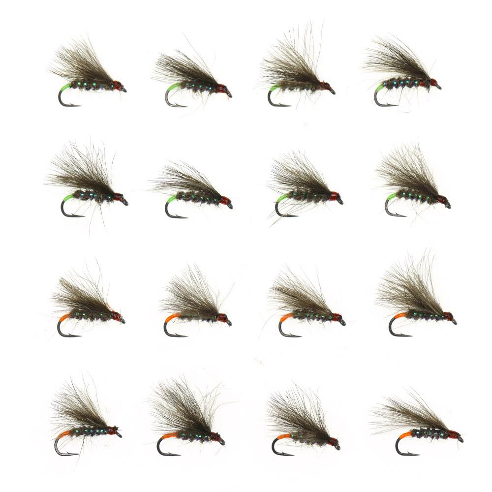 10PCS #16 CDC Emerger Dry Flies UV Reactive Floating Barbed Hook Trout Grayling Artificial Fishing Lures