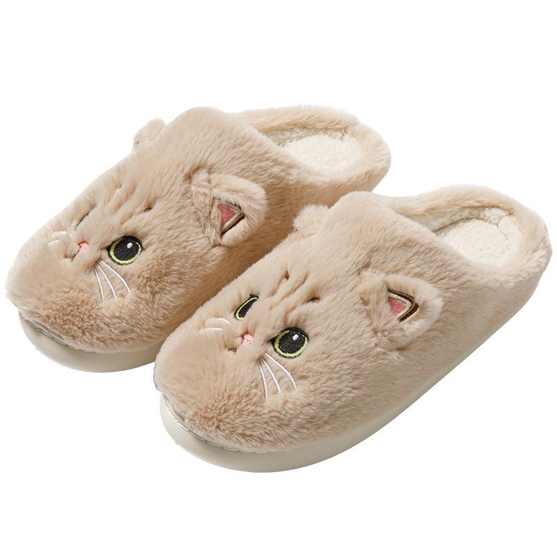 New Cat Cotton Slippers Autumn and Winter Cute Cartoon Student Dormitory Indoor and Outdoor Warm Fluff Drag Couple