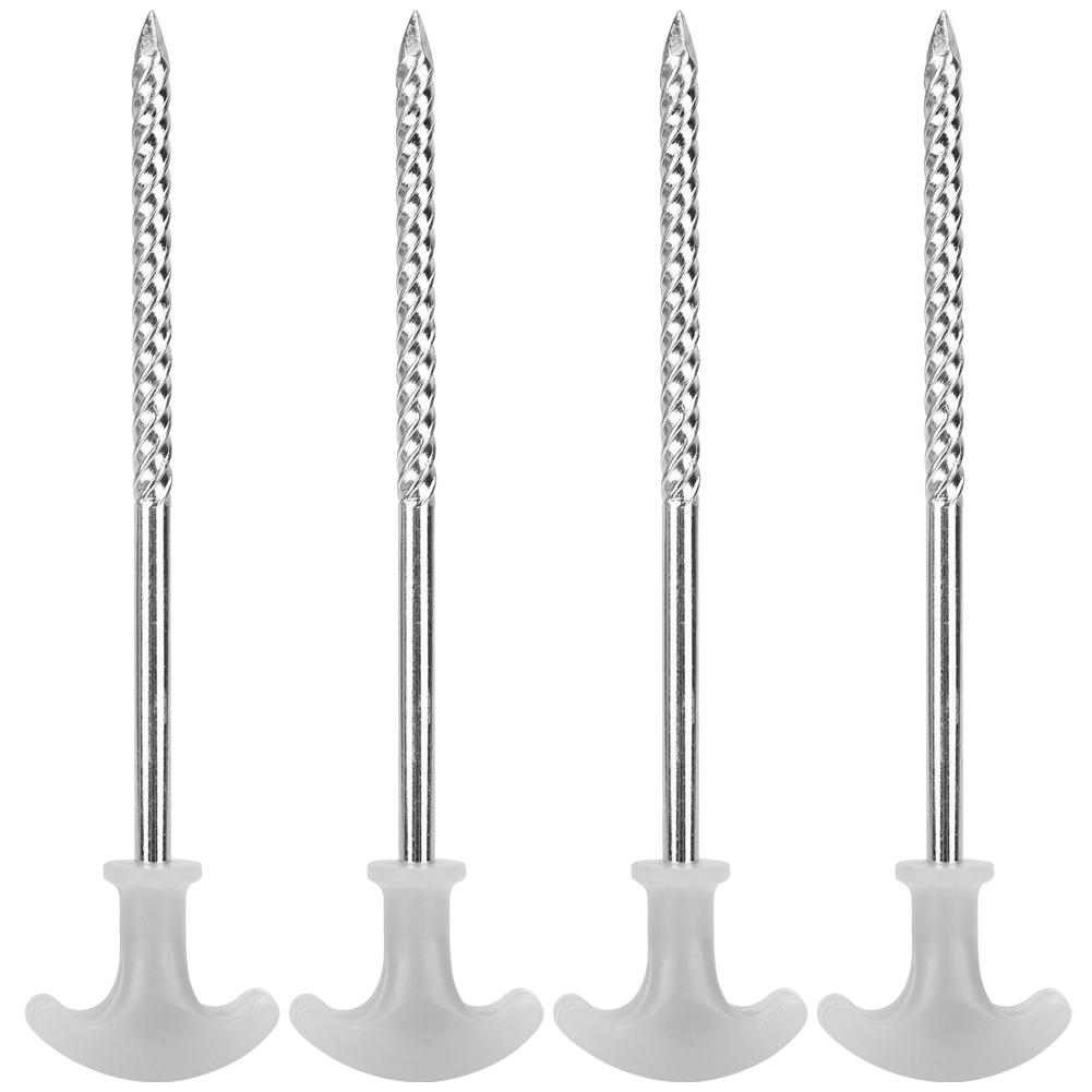 4PCS Stainless Steel Outdoor Fluorescent High Strength Camping Awning Screw Nail Tent Peg Accessory