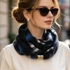 1-5PCS Autumn Winter Women Plaid Neck Warmer Magnetic Button Tie Knitted Warm Soft Decorative Scarf for Home Party Gift Daily