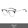 Women's Ultra-Light Pure Titanium Cat-Ear Half-Rim Glasses Frame, Transparent Gray, Prescription-Ready, Anti-Blue Light, Unisex.