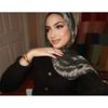 Cotton Blend Scarf With Ink Wash Print Lightweight Head Cover Muslim Women 180x80cm
