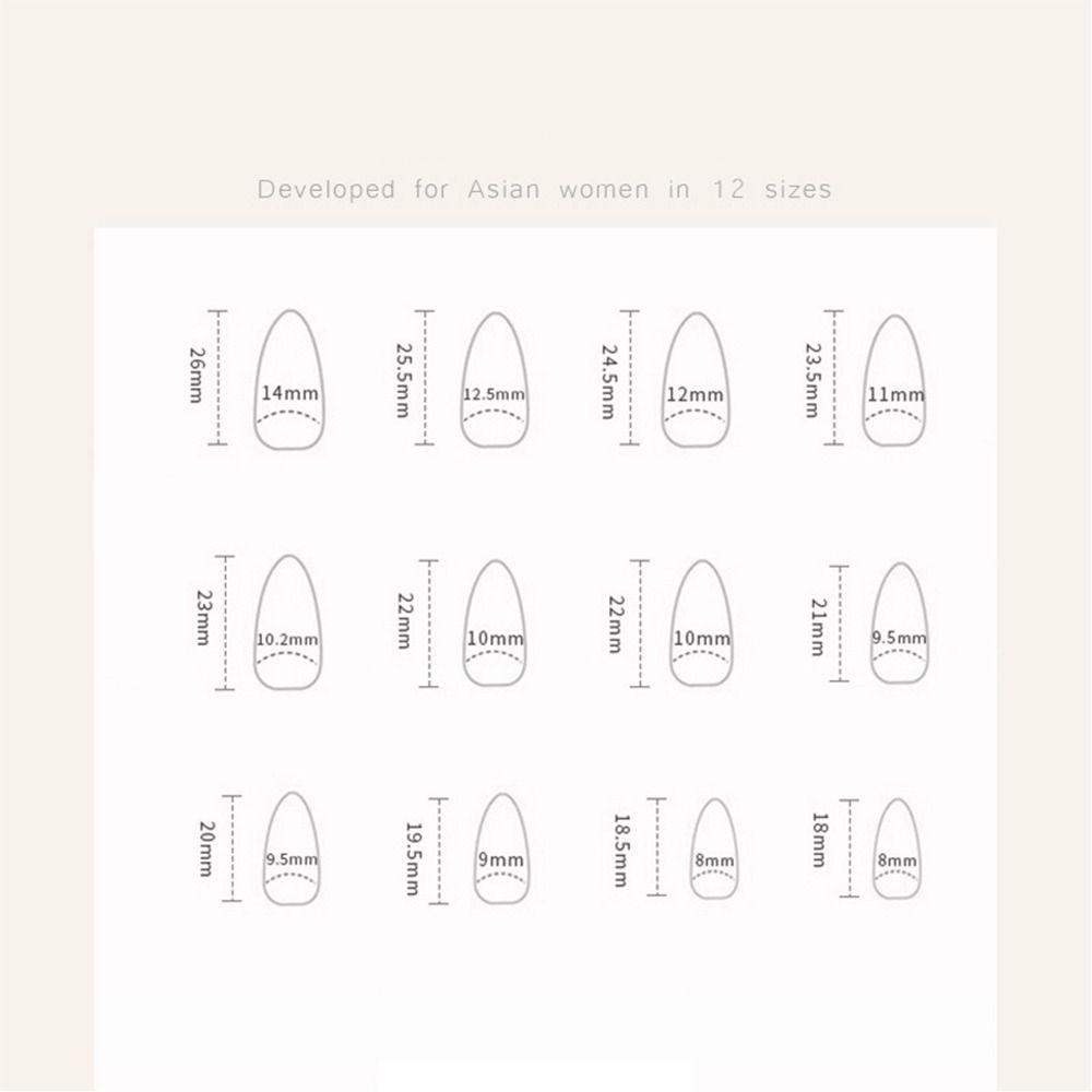 24pcs Manicure Long Almond False Nails Simple Cherry Color Fake Nials French Detachable Press on Nails Women