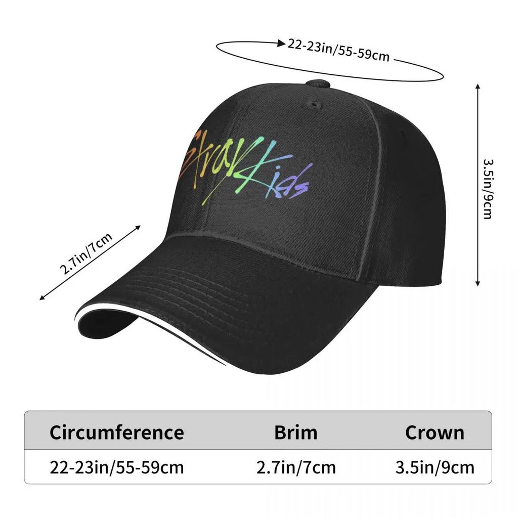 Rainbow Logo Baseball Caps Hip Hop Kpop Korean Music Sandwich Caps Men Women Adjustable Dad Hat Outdoor