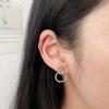 Kirani Earrings Cubic Women's Circle Elegant Double