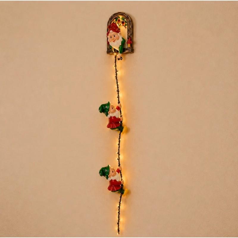 Glowing Christmas Door Hanger Festive Wall Decor Wooden LED Light Ornament